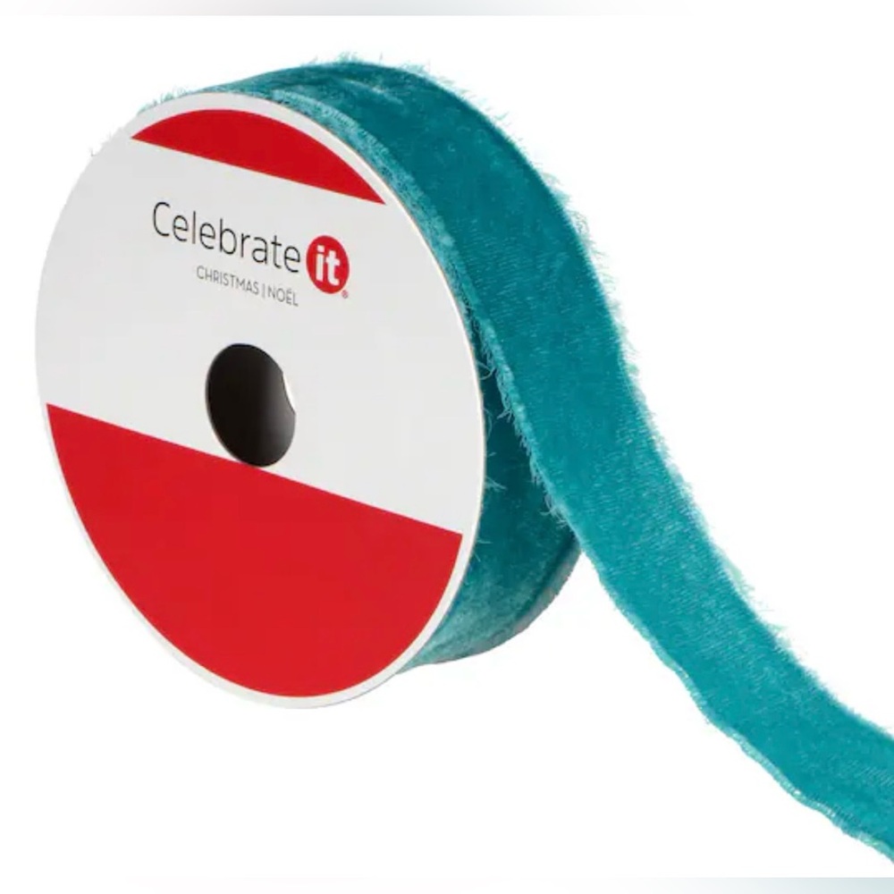 Celebrate It Turquoise Velvet Ribbon 1.2 in x 15 ft